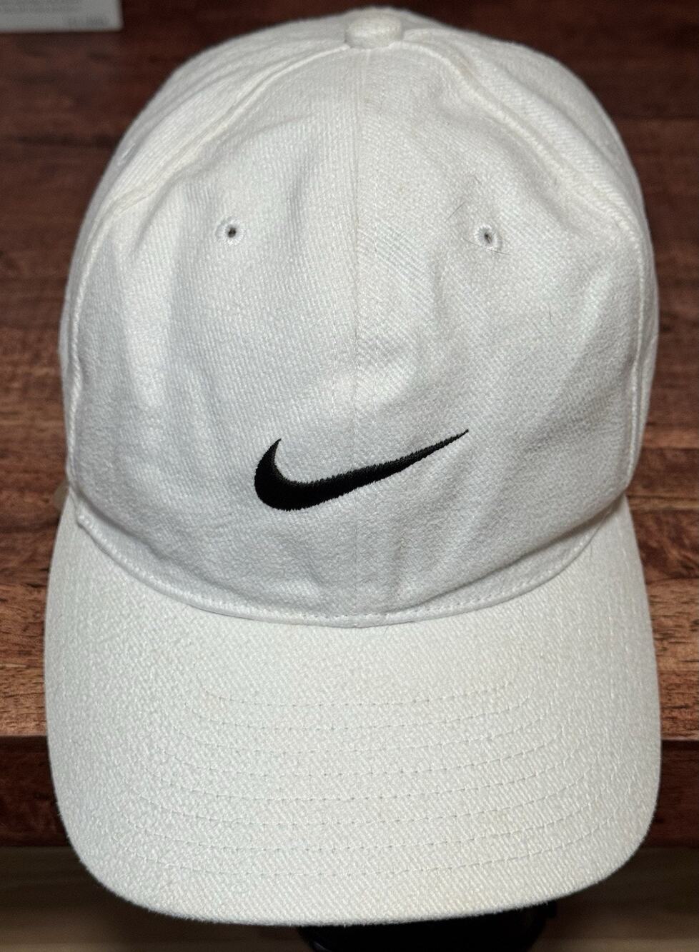 Vintage Nike White Silver Tag Strapback Hat